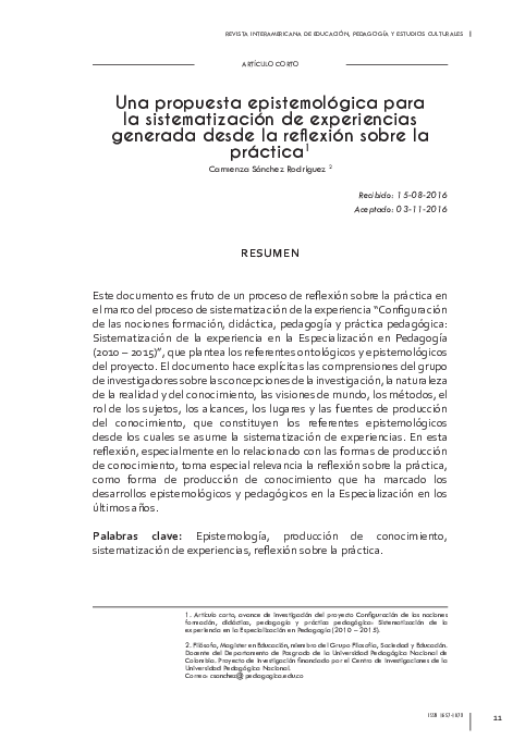 First page of “REVISTA INTERAMERICANA DE EDUCACIÓN, PEDAGOGÍA Y ESTUDIOS CULTURALES”