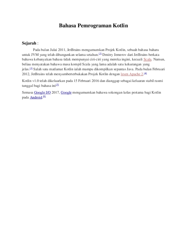 First page of “Bahasa Pemrograman Kotlin”