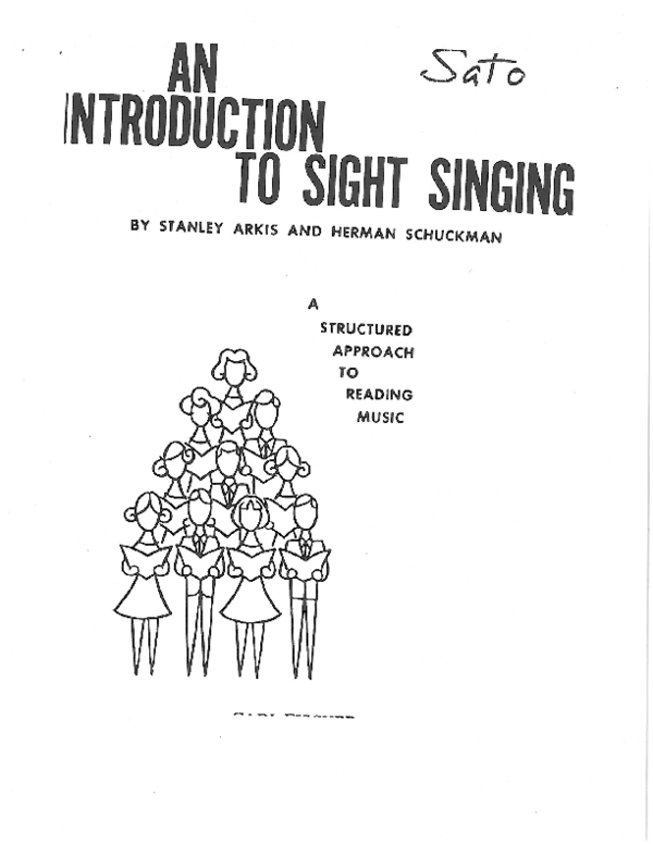 First page of “Reading Sight Singing music”