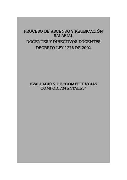 First page of “COMPETENCIAS COMPORTAMENTALES”