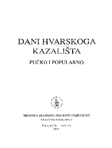 First page of “Što Afirmira pučka drama ili razlog njezine ne/popularnosti”