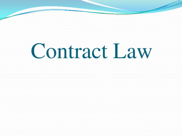 First page of “Contract Law”