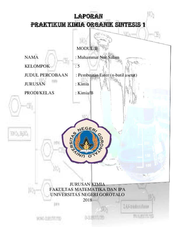 First page of “LAPORAN PRAKTIKUM KIMIA ORGANIK SINTESIS 1”