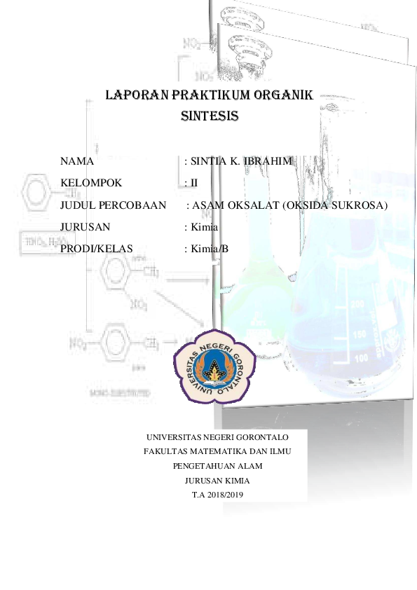 First page of “LAPORAN PRAKTIKUM KIMIA ORGANIK”