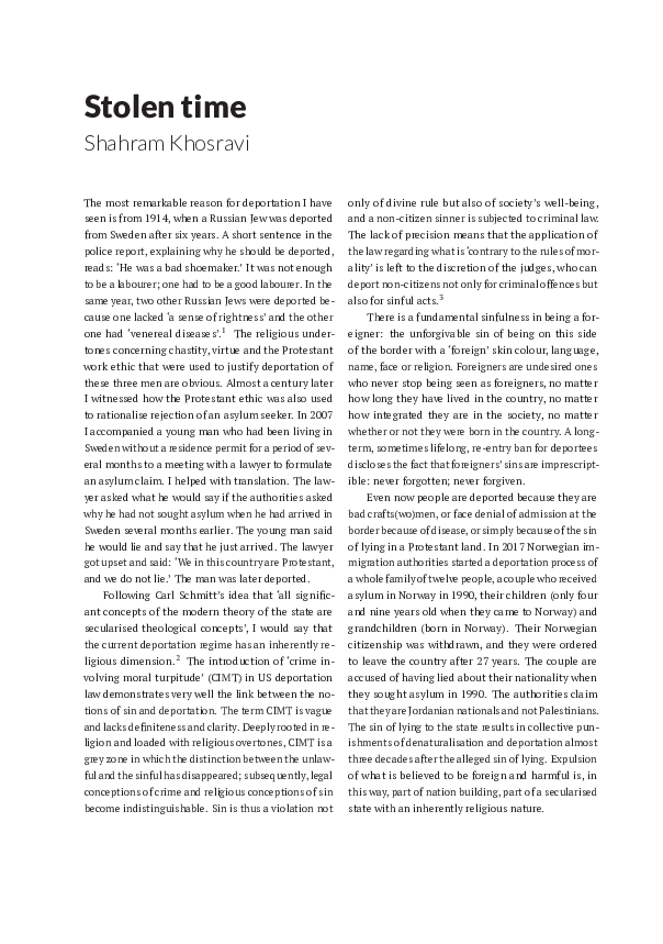 First page of “Stolen Time”