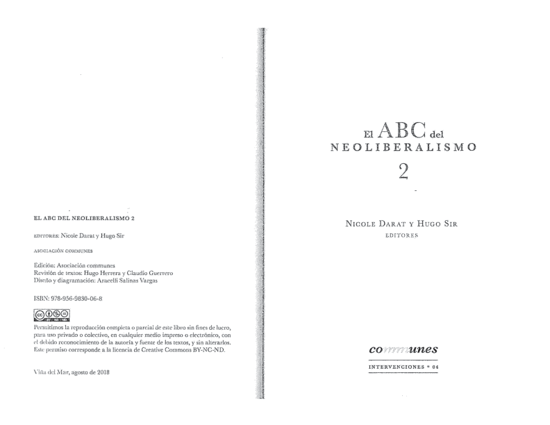 First page of “Credito Capitulo ABC del Neoliberalismo”