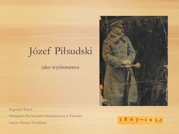 First page of “Józef Piłsudski jako wychowawca-Tarnów 2018”