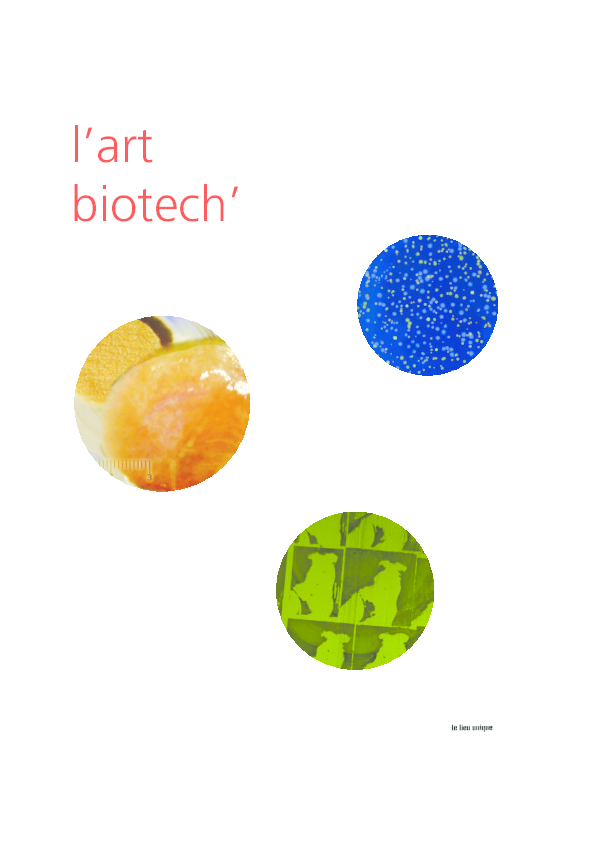 First page of “L' Art Biotech (complete book)”