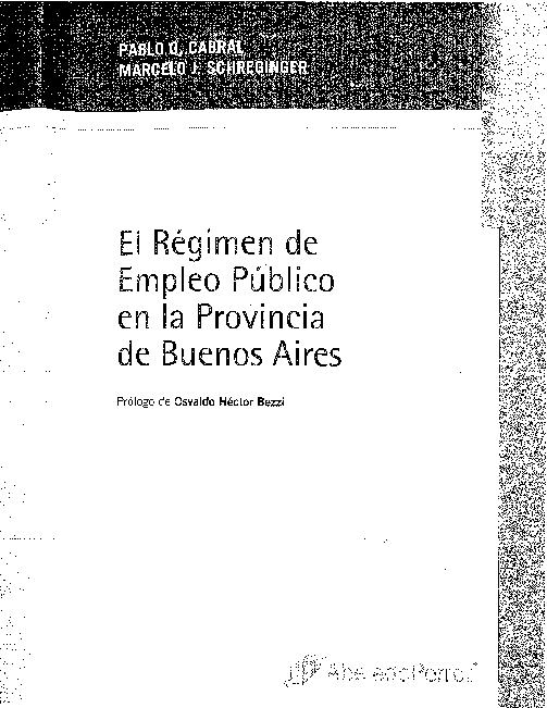 First page of “El Régimen de Empleo Público en la Provincia de Buenos Aires”