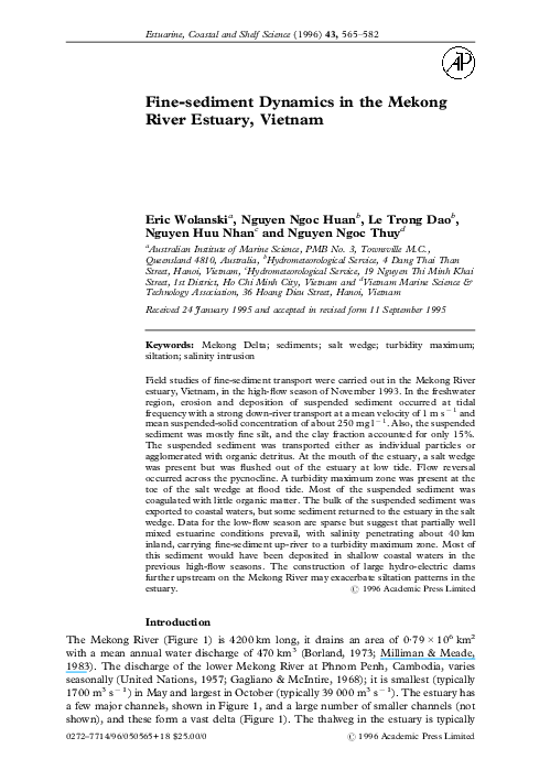 First page of “Fine-sediment dynamics in the Mekong River estuary, Vietnam”