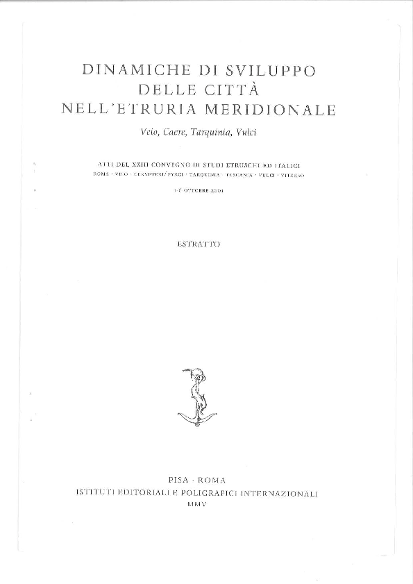 First page of “Gabriele CIFANI, I confini settentrionali del territorio veiente”