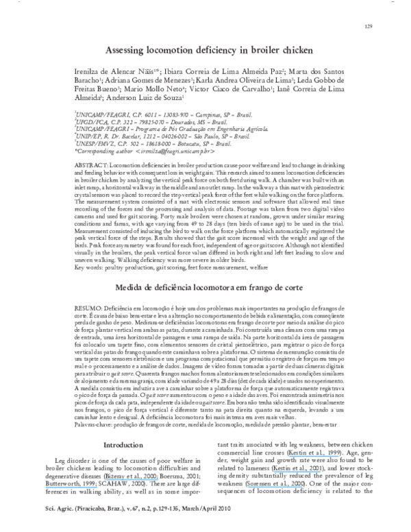 First page of “Assessing locomotion deficiency in broiler chicken”