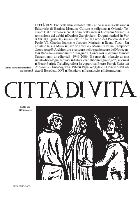 First page of “Il Credo del Popolo di Dio: Paolo VI, Charles Journet e Jacques Maritain”