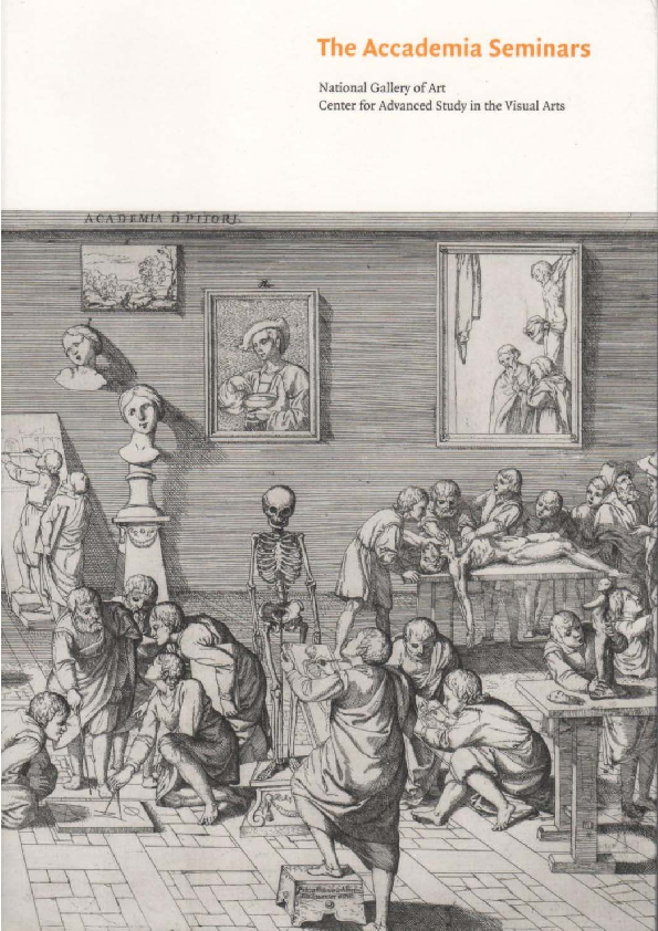 First page of “"The Università dei Pittori and the Accademia di S. Luca: From Its Installation in S. Luca sull’Esquilino to the Reconstruction of S. Martina al foro Romano", in "Accademia di San Luca in Rome. c. 1590-1635", a cura di P.M. Lukehart, Washington National Gallery of Art, Washington DC 2009, pp. 68-121”