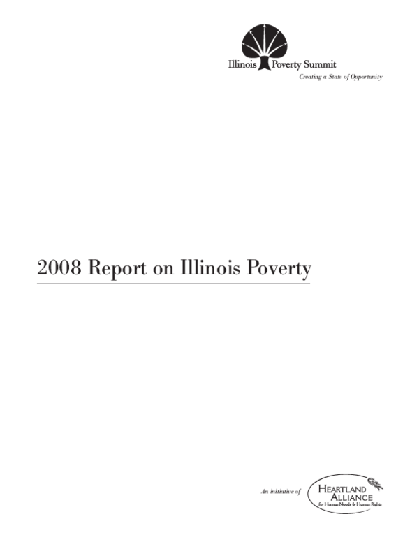 First page of “2008 Report on Illinois Poverty”