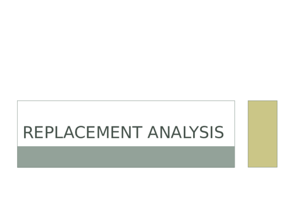 First page of “Chapter 5 Replacement Analysis”