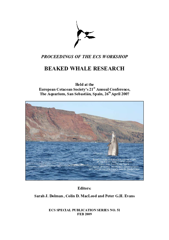 First page of “Beaked Whale Strandings in the Mediterranean Sea”