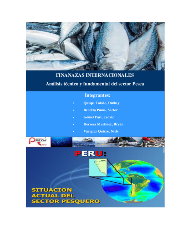 First page of “Análisis técnico y fundamental del sector Pesca”