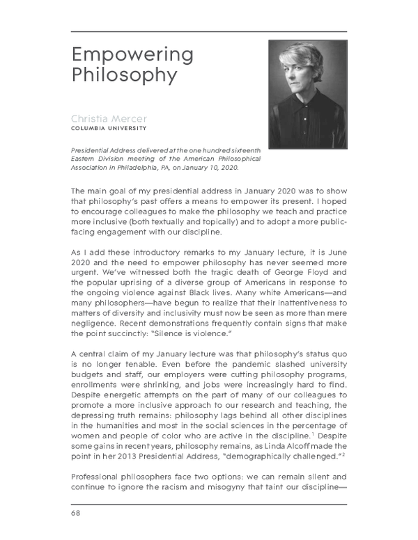 First page of “Empowering Philosophy”