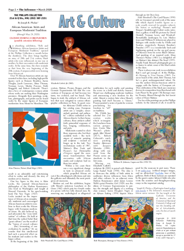 First page of “African-American Artists and European Modernist Tradition”