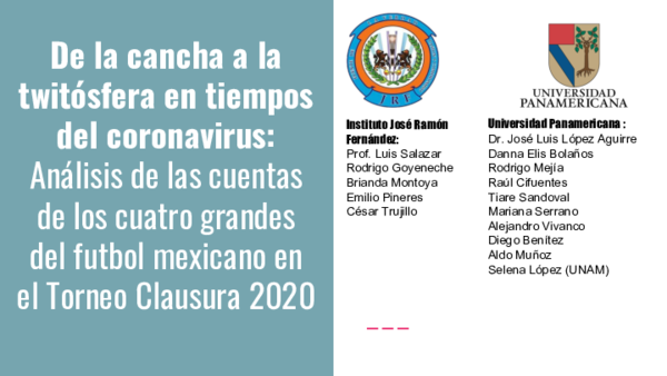 First page of “De la cancha a la twitósfera en tiempos del coronavirus. Análisis de las cuentas de los cuatro grandes del futbol mexicano en el Torneo Clausura 2020”