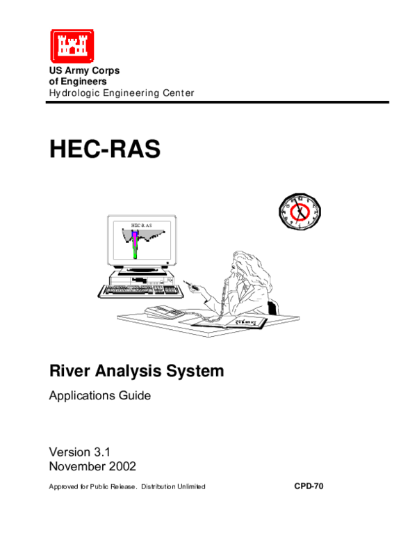 First page of “HEC-RAS River Analysis System Applications Guide CPD-70”