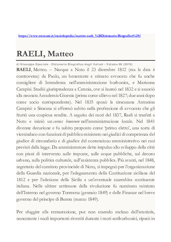 First page of “Raeli, Matteo”