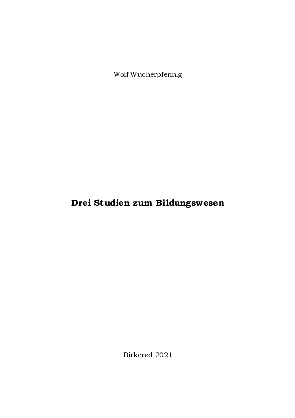 First page of “Drei Studien zum Bildungswesen”