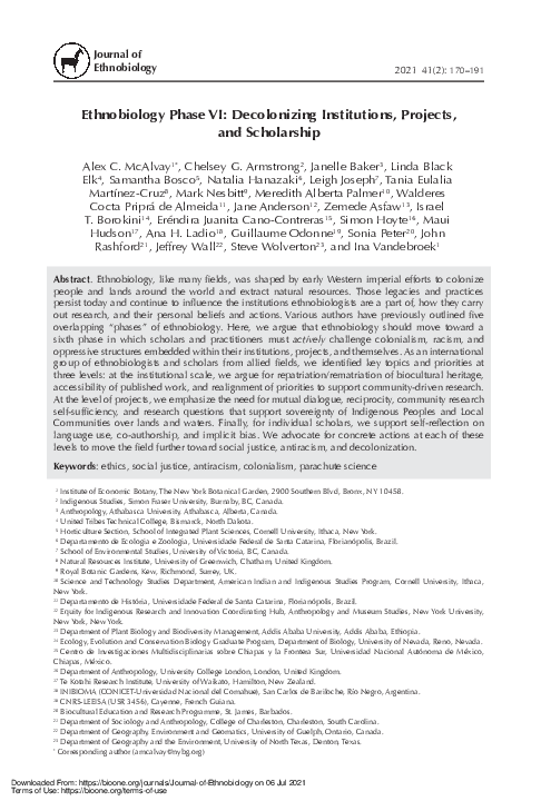 First page of “Ethnobiology Phase VI: Decolonizing Institutions, Projects, and Scholarship”