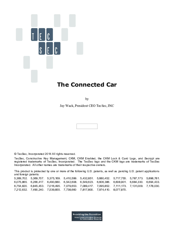 First page of “The Connected Car”