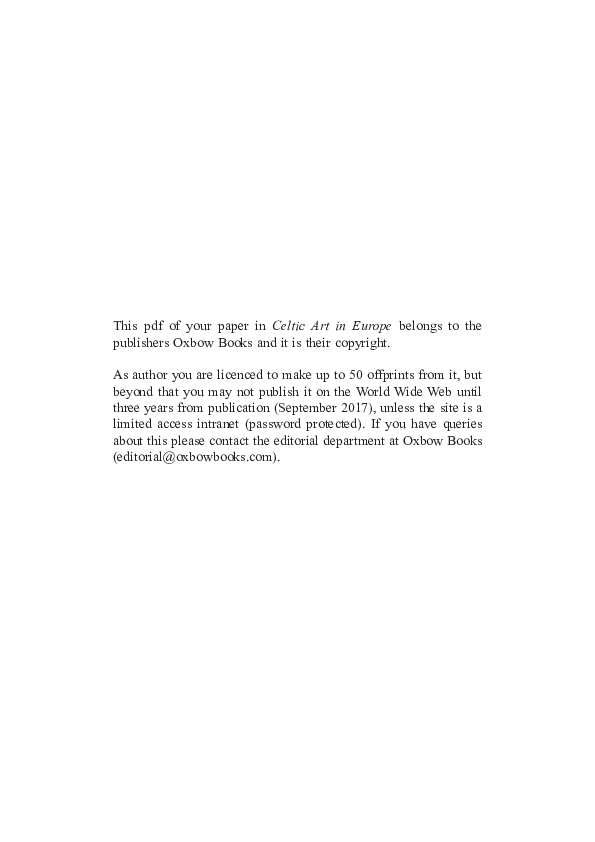 First page of “L. et V. KRUTA La fibule de Moscano di Fabriano- un jalon important de l'évolution de l'art celtique au  IVe siècle av. J.-C”