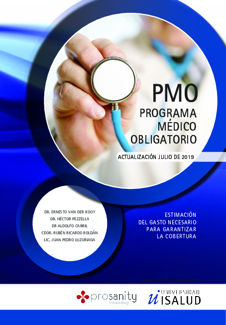 First page of “ESTIMACIÓN DEL GASTO NECESARIO PARA GARANTIZAR LA COBERTURA PROGRAMA MÉDICO OBLIGATORIO PMO”