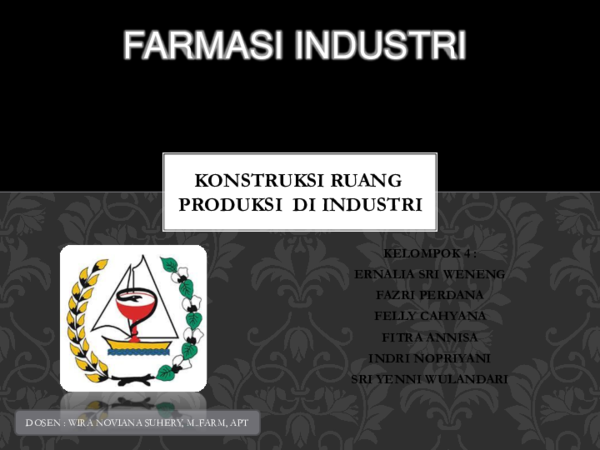 First page of “FARMASI INDUSTRI”