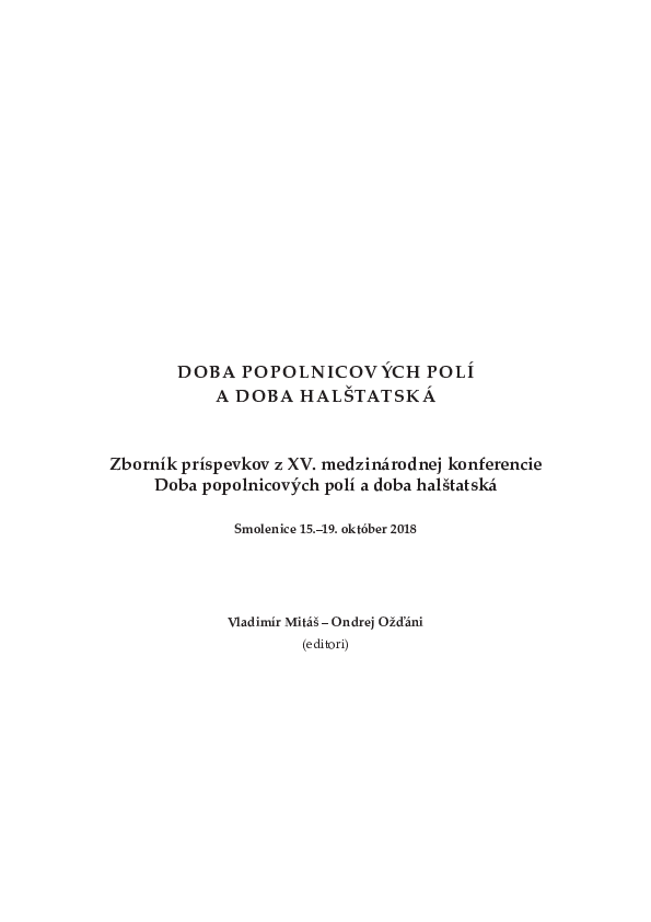 First page of “K chronologii moravských výšinných lokalit starší doby železné/The chronology of Moravian hilltop sites from Early Iron Age”