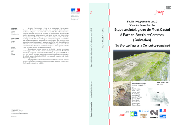 First page of “Le site du Mont Castel à Port-en-Bessin et Commes (14) - Opération 2019”