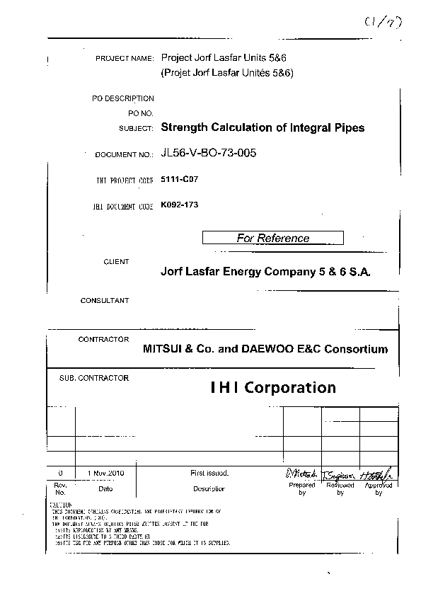 First page of “Strength calcul for Integral pipes”