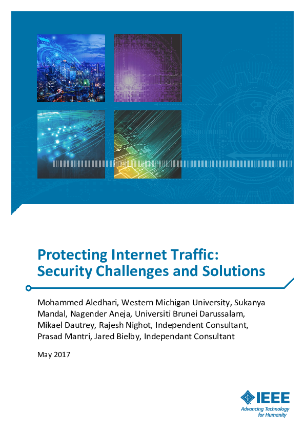 First page of “Protecting Internet Traffic: Security Challenges and Solutions Whitepaper”