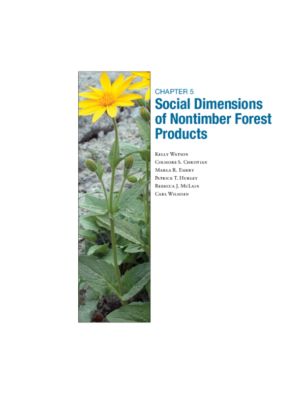 First page of “Social dimensions of nontimber forest products”