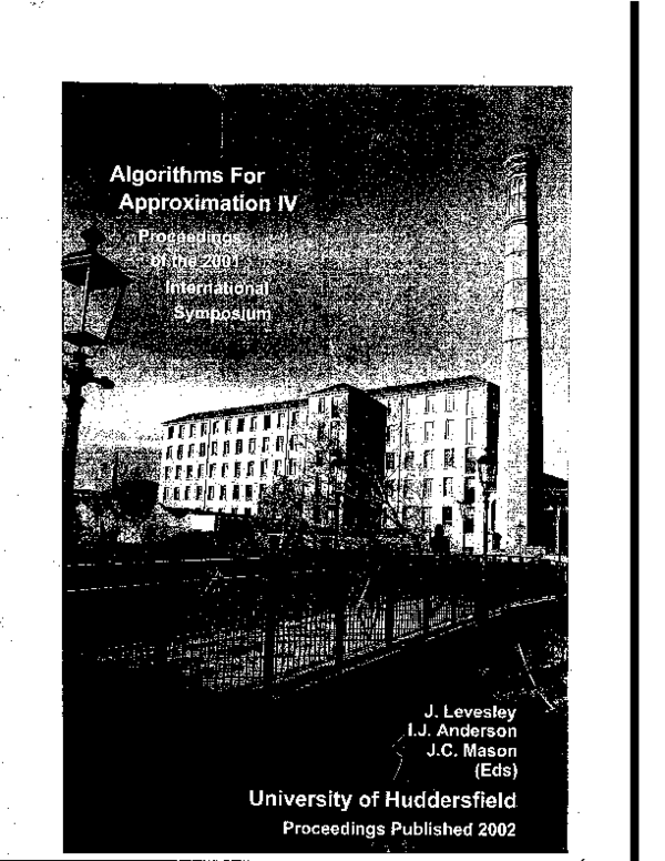 First page of “Algorithms For Approximation IV. Proceedings of the 2001 International Symposium”