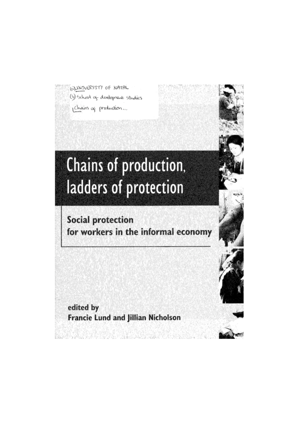 First page of “Chains of production, ladders of protection: social protection for workers in the informal economy”