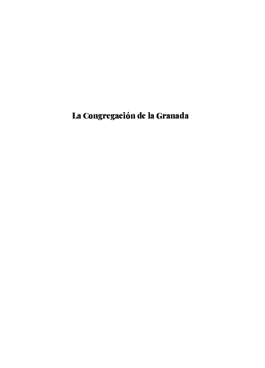 First page of “LA CONGREGACIÓN DE LA GRANADA. PROFECÍA Y MILENARISMO EN LA SEVILLA DEL RENACIMIENTO Y BARROCO”