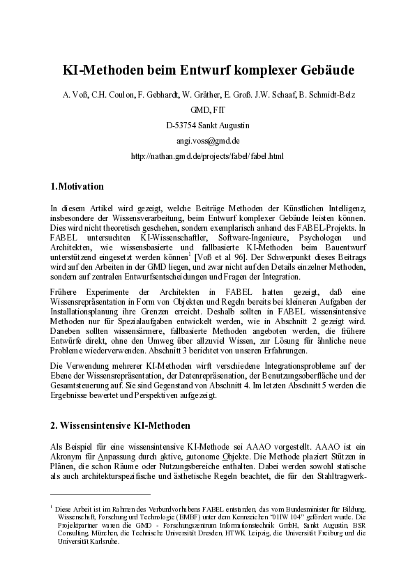 First page of “KI-Methoden beim Entwurf komplexer Gebäude”