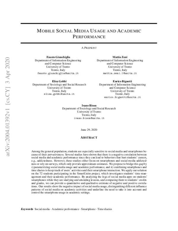 First page of “Mobile social media usage and academic performance”