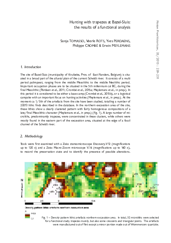 First page of “Hunting with trapezes at Bazel-Sluis: the results of a functional analysis”