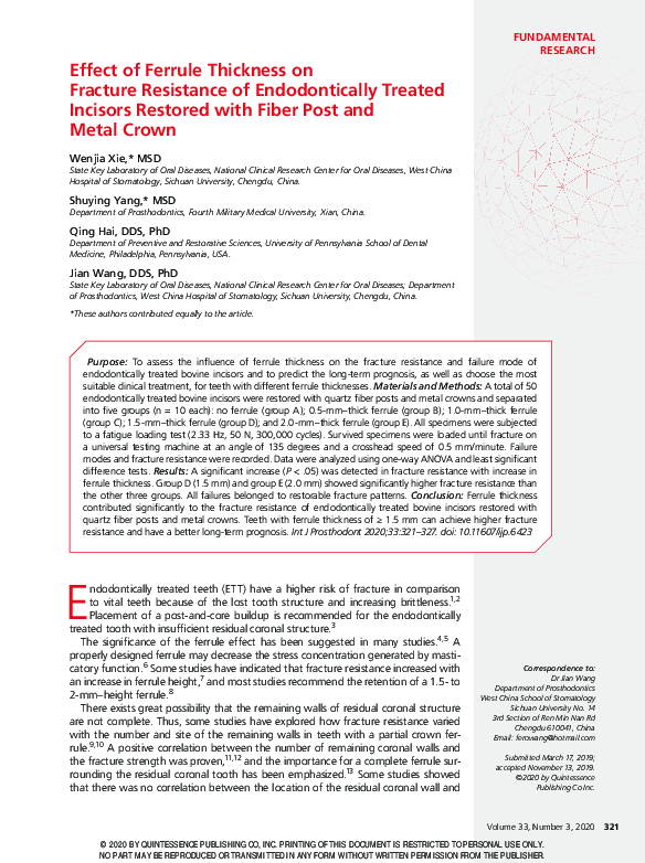 First page of “In Vitro Antimicrobial Activity of Effervescent Denture Tablets on the Components of Removable Partial Dentures”