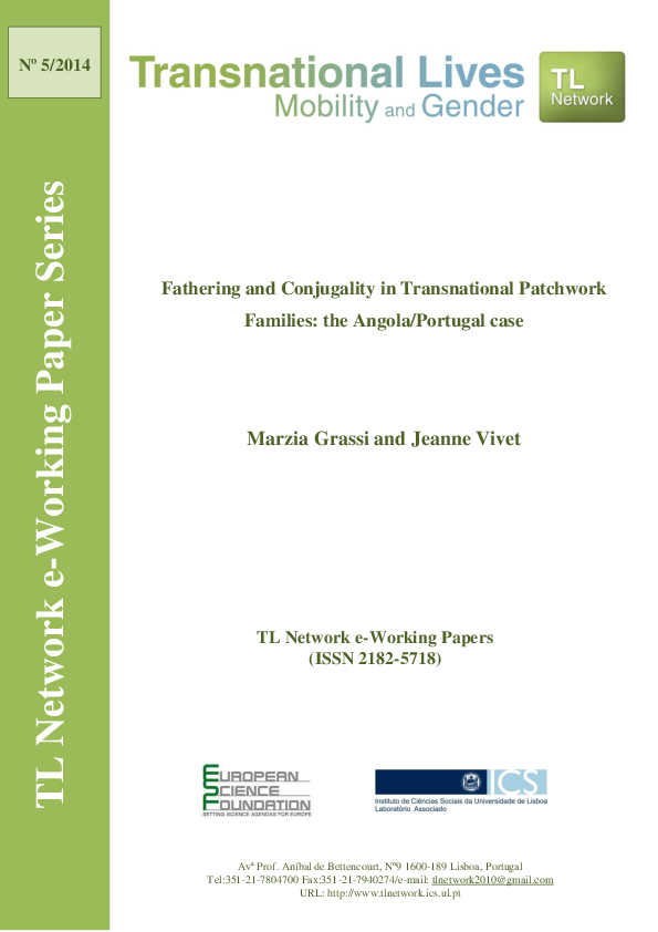 First page of “Fathering and Conjugality in Transnational Patchwork Families : the Angola/Portugal case”