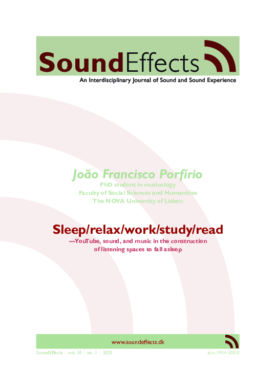 First page of “Sleep/relax/work/study/read: YouTube, sound, and music in the construction of listening spaces to fall asleep”