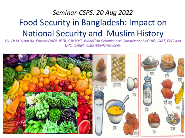 First page of “Yusuf Food security seminar CSPS 14 August”