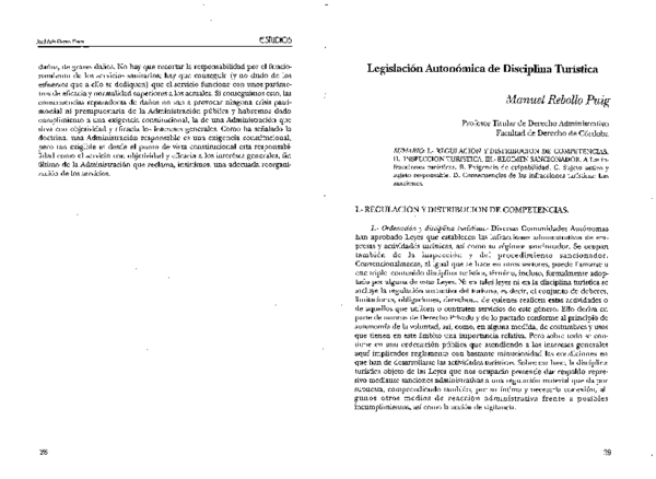 First page of “Legislación Autonómica de Disciplina Turística”