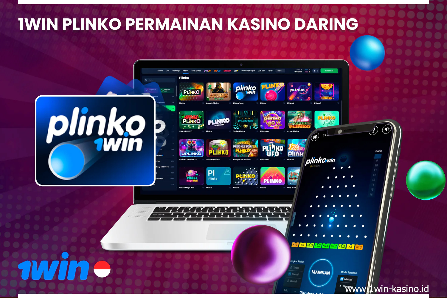 Plinko game is a popular game in 1win casino in Indonesia